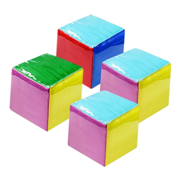 Cubos de aprendizaje para educación temprana, dados grandes, cubo de felpa, enseñanza, educación silenciosa, dados de juego, cubos de bolsillo suaves 4 piezas