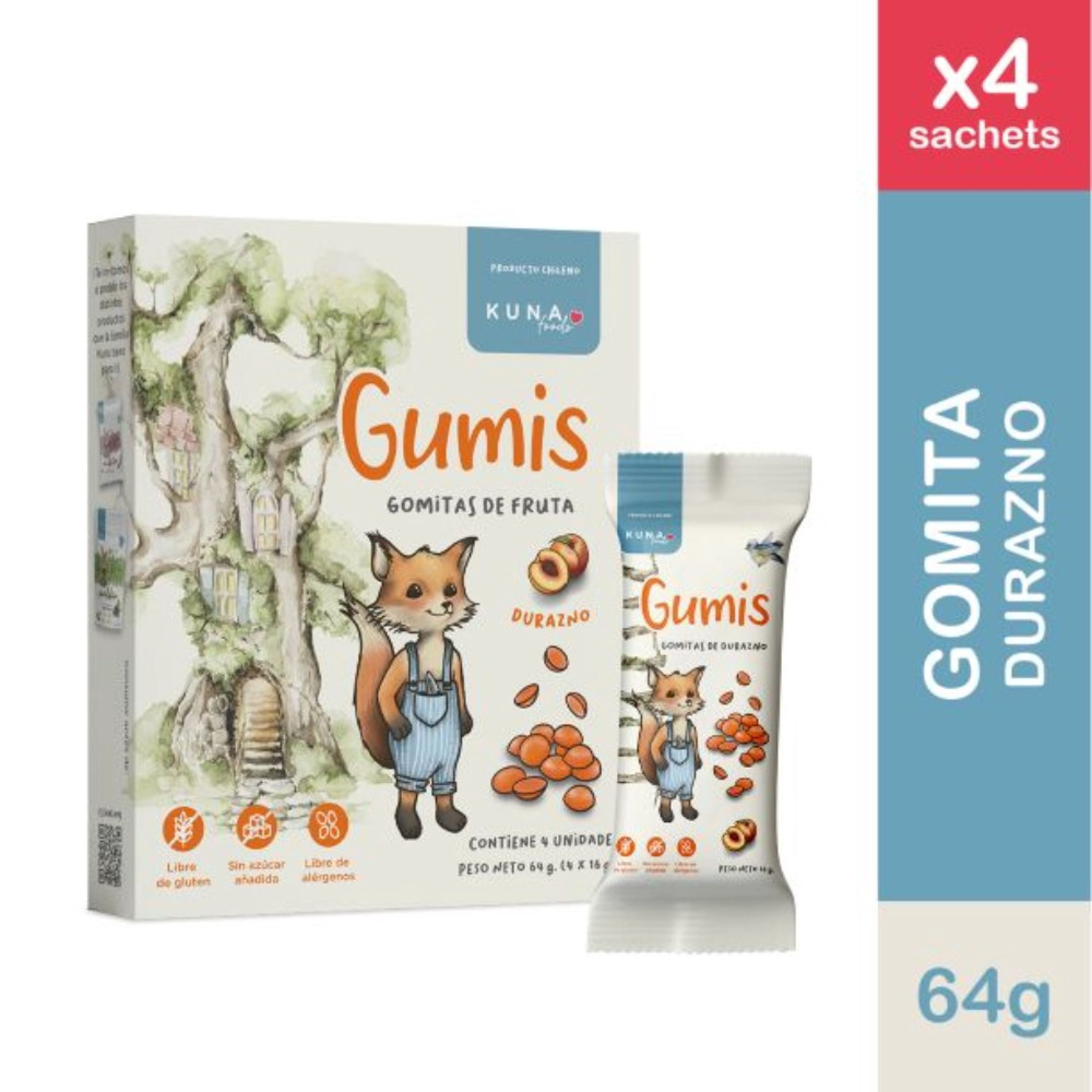 Gomitas Gumis Durazno, 4 Un