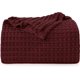 thumbnail image 1 of Blanket Utopia Bedding con forma de gofre, 100% algodón, 300 g/m², color burdeos, 1 of 8