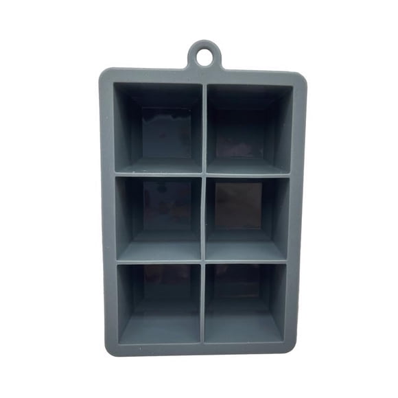 Bandeja de silicona para cubitos de hielo BLUEOCO 6 cubos gris