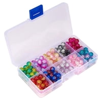 Magideal - 200X 8 Mm Crackle Lampwork Glass Beads Handcrafted (10 Color) Accesorios Granos Colores Para Joyería Fabricación Artesanía Diy