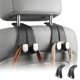 thumbnail image 1 of Ganchos para coche CHOSMOYI pack de 2 de cuero negro 22 kg, 1 of 8