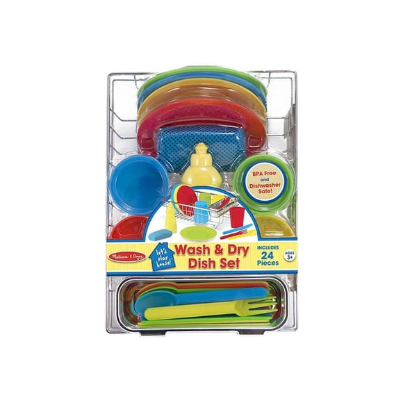 Juego de platos Melissa & Doug Let's Play House Wash and Dry (24 unidades)