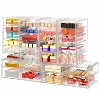 Organizador De Maquillaje Caktraie Storage Con 30 Cajones Y 6 Unidades, Transparente