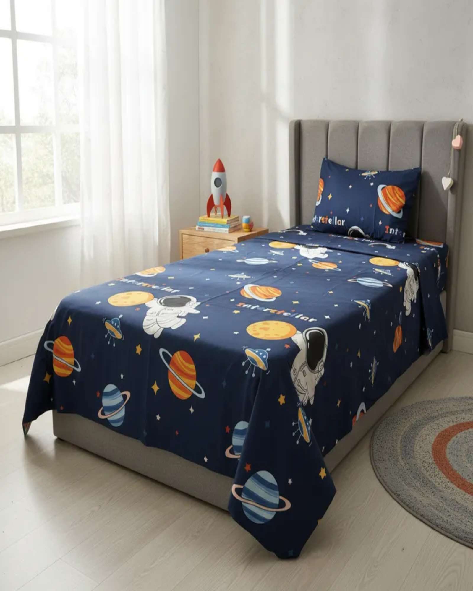 Teng Fei - Sábanas Plaza Y Media Suaves Infantil Niña Niño Astronauta