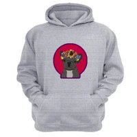 Genérico - Polerón Canguro Pug Corona Gris Claro Talla M Unisex