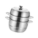 thumbnail image 2 of Olla de de acero inoxidable con tapa, olla con asa, vaporera para alimentos, vaporera para arroz, para cocinar carne, mariscos, fideos, huevos 26 cm, 2 of 5
