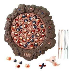 Magideal - De Pesca, Juguete De Interacción Entre Famiia, Recogedor De Peces, Juguetes Educativos Para , Juguetes De Pesca Para Bebés Y Niño Rojizo