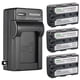 thumbnail image 1 of Paquete de 3 baterías Kastar NP-FM50 7,4 V 2300 mAh con cargador, 1 of 6