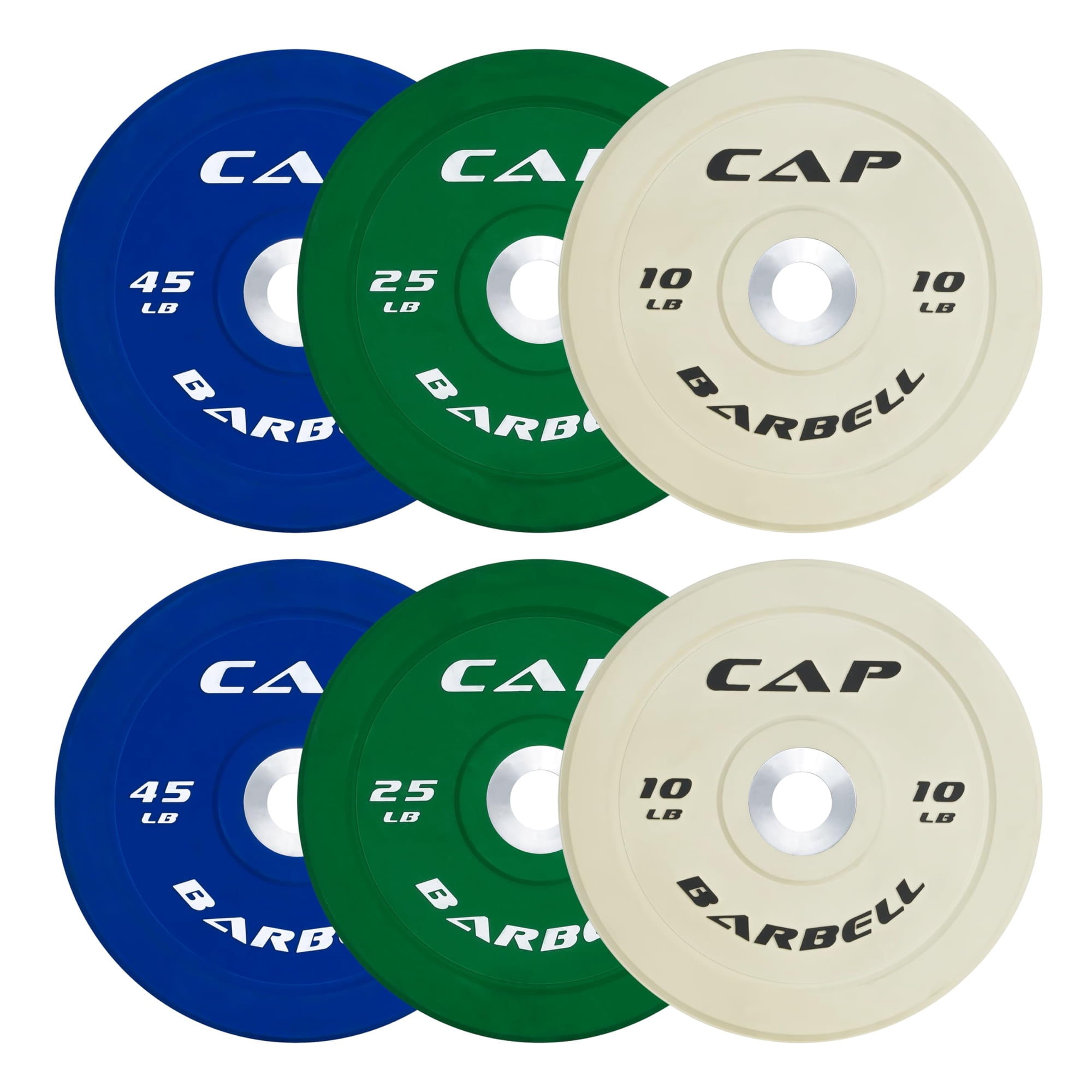 Set De Discos Olímpicos Bumper Cap Barbell De 160 Lb