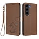 thumbnail image 1 of Funda Volteable con Diseño de Gato para Samsung Galaxy S23 FE, Marrón, 1 of 6