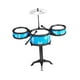 thumbnail image 4 of Juego de batería para niños, juguete sensorial, gran regalo para niños y niñas, juguete de batería de simulación para niños pequeños, juego de batería 3 pads de batería azules, 4 of 5