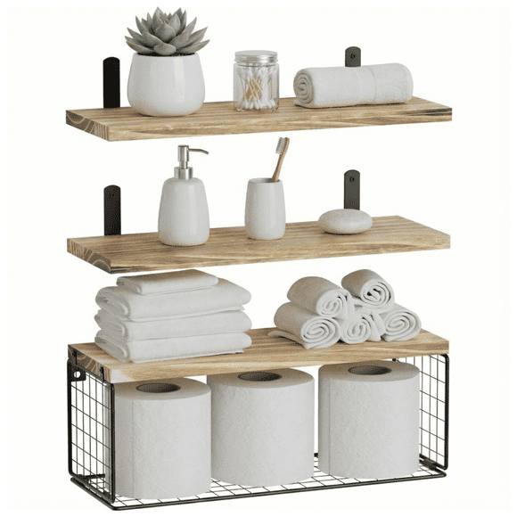Repisas Flotantes De Madera Decorativas Para Baño Y Cocina