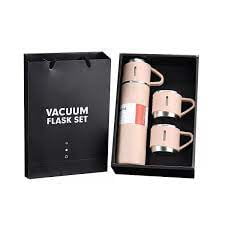 Mouse Spa - Termo Vaso Térmico Acero Inoxidable - 500Ml + 2 Tazas Tapa Rosa