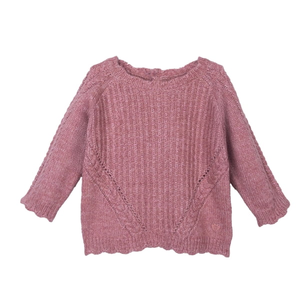 Chaleco Bebé Niña Cerrado Cuello Redondo Ciruela