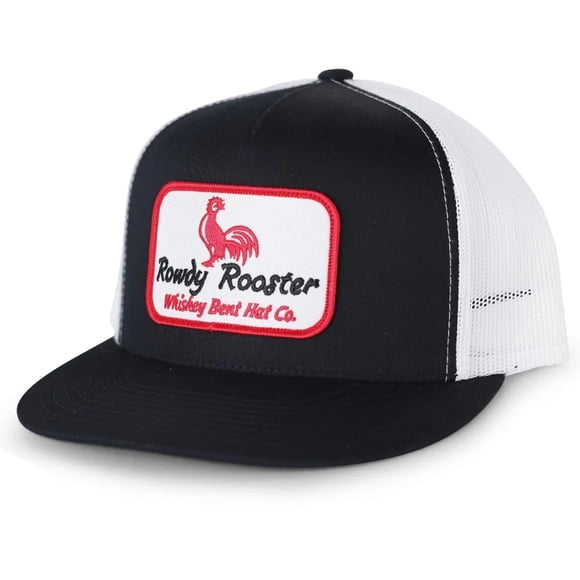 Gorra WHISKEY BENT HAT CO. Rowdy Rooster Negra/Blanca