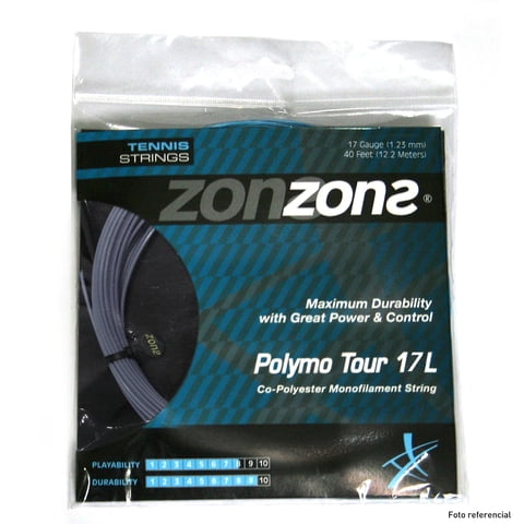 Set Cuerda Tenis Zons Polymo Tour 1.23 / 17 Plata