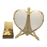 Magideal - Libro De Visitas De Boda Con Stand Home Decoración Rústica Marco De Madera Box De Corazón Para Fiestas Al Aire Libre Recepción De Bodas En Interiores Con 80 Corazones