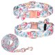 thumbnail image 1 of Collar Y Correa Para Perro Ajustable Con Hebilla Dorada Fuerte, Hermoso Lazo Y Ribete Floral., 1 of 5