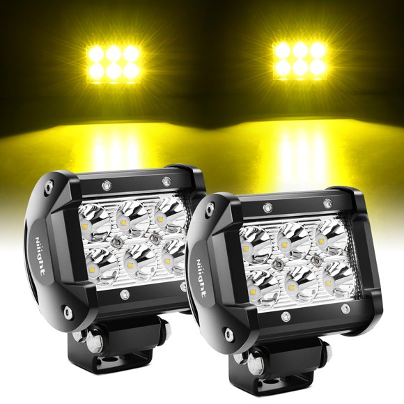 Nilight Pods de luz LED de 4" haz puntual amarillo 2 piezas 18 W