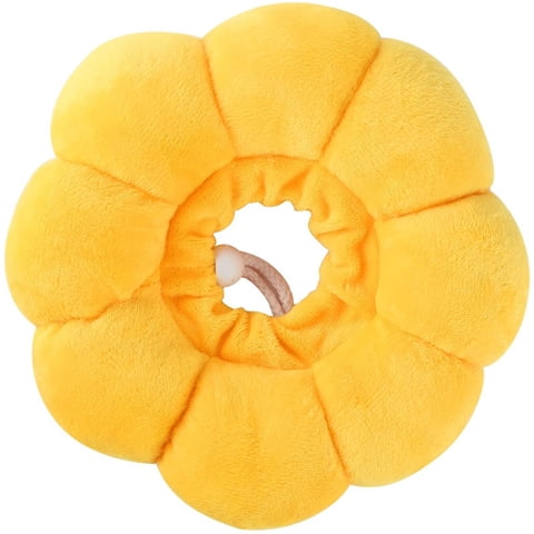 Xusx111 - Collar De Estilo Floral Cómodo Ajustable Para Gatos Cachorros Cuello Protector Con Cono De Recuperación Suave Para Mascotas (Amarillo, Pequeño)