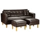 thumbnail image 3 of Sofa New Retro 3 Cuerpos Más 2 Pouf Pu 04 Chocolate, 3 of 5