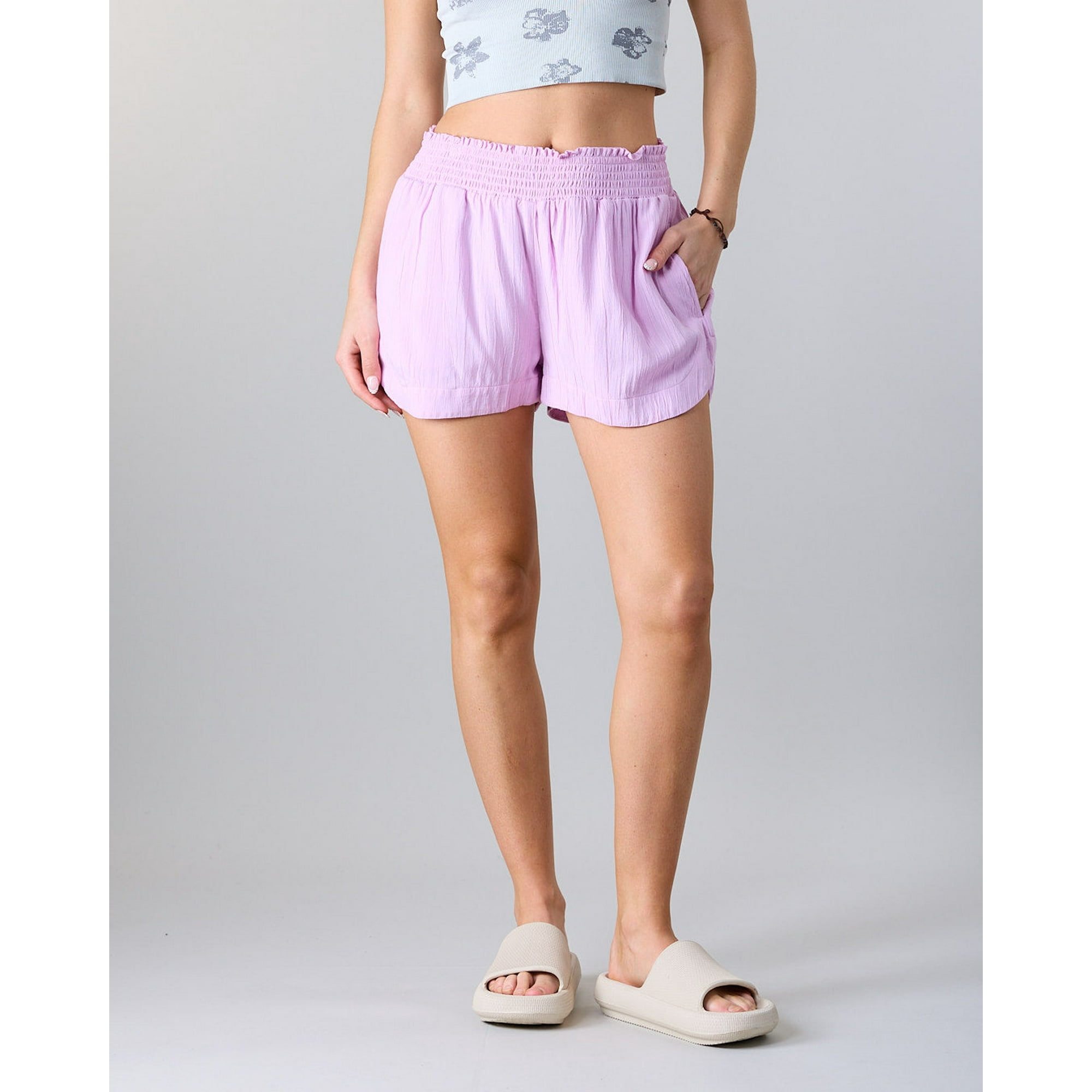 Short Mujer Crep Tela Plana Xs3730 Polemic