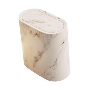 Bothyi - Papelera De Baño Con Tapa Sellada, Papelera Estrecha Para El Hogar, Sala De Estar, Baño, Color Blanco