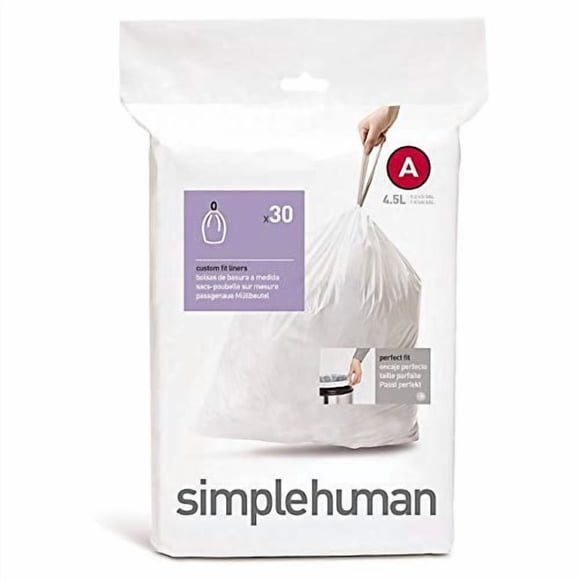 Bolsa de basura SimpleHuman Code A, forros personalizados, 4,5 l/1,2 galones