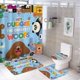 thumbnail image 1 of ¡Oye Duggee!-theme 4-Piece Shower Curtain Set with Rugs, Waterproof Bathroom Decor Set Includes Bath Mat, U-Shaped Rug, Toilet Lid Cover and Curtain with Hooks, 1 of 6