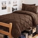 thumbnail image 1 of Juego de cama CozyLux Twin de 5 piezas color marrón con detalle pintuck, 1 of 8
