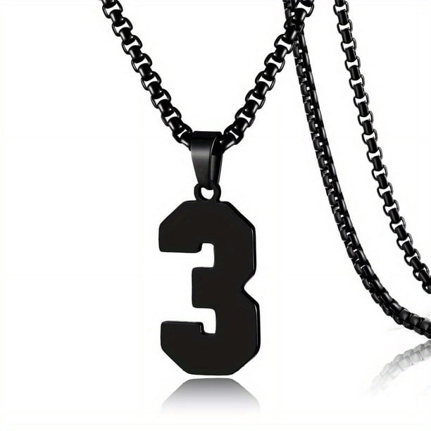 1pc Stylish Stainless Steel Men's Athletes Number Pendant Necklace - Perfect for Baseball, Basketball, and Football Teams - Long Chain Necklace with Sports Number - Ideal Gift for Boys