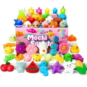 Juego De Juguetes Mochi Squishy Joyin, Paquete De 100 Para Niños Con Caja De Almacenamiento