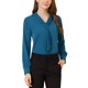 thumbnail image 5 of INSPIRE CHIC Blusas de Mujer de Manga Larga Chiffon Plisado con Lazo en el Cuello Camisa de Oficina S Azul Pavo Real, 5 of 7