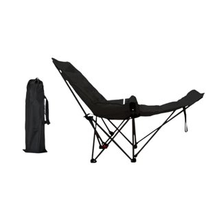 Ioensy - Silla De Camping Reclinable, Cómoda Y Plegable, Ideal Para Parques, Césped Y Pesca, Color Negro