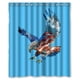 thumbnail image 1 of Cortina de ducha con diseño de águila en vuelo, juego de cortina de baño con ganchos, tamaño 60 x 72 pulgadas, 1 of 3