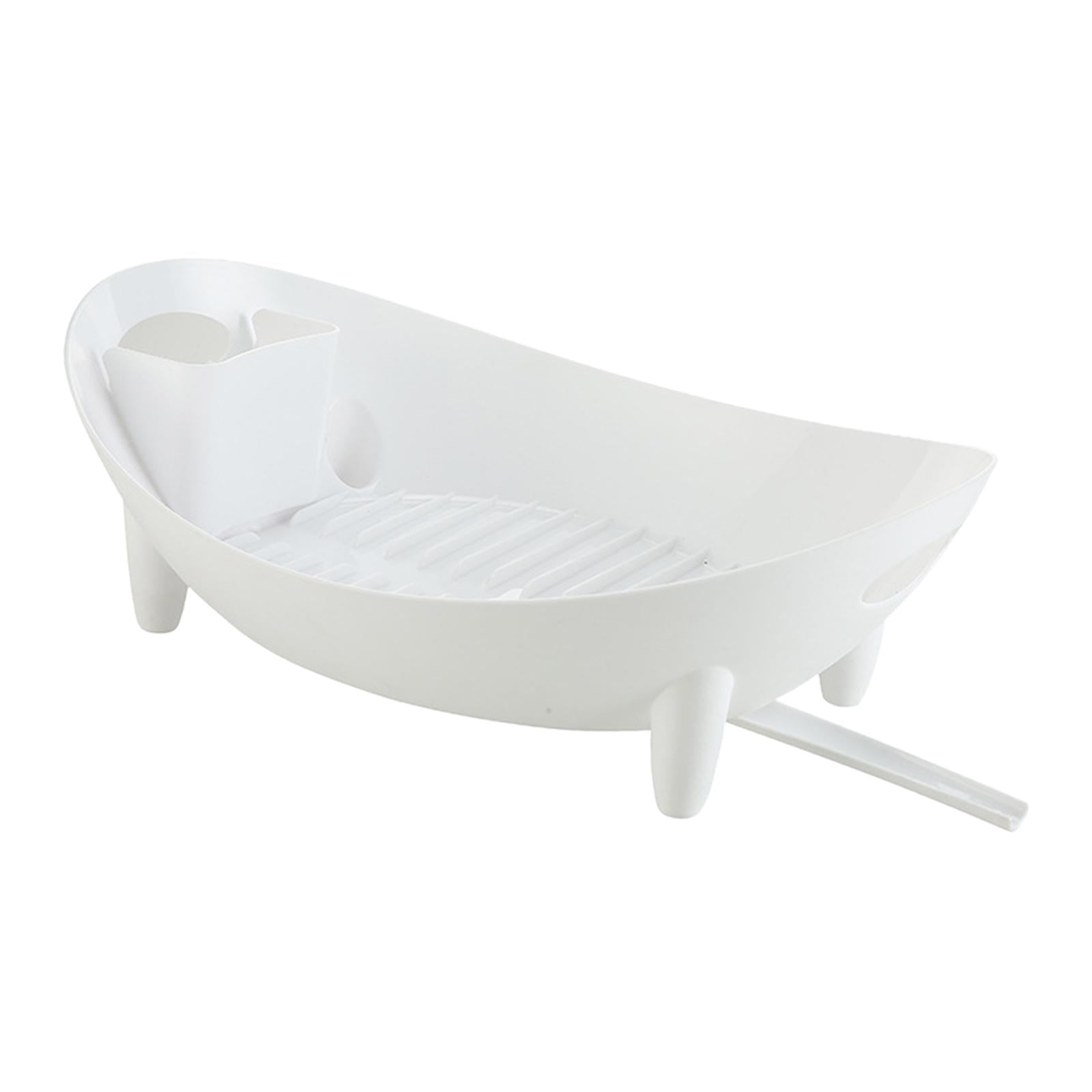 Bothyi - Escurridor De Platos Con Salida De Agua Soporte De Drenaje De Cocina Duradero Multiusos Blanco