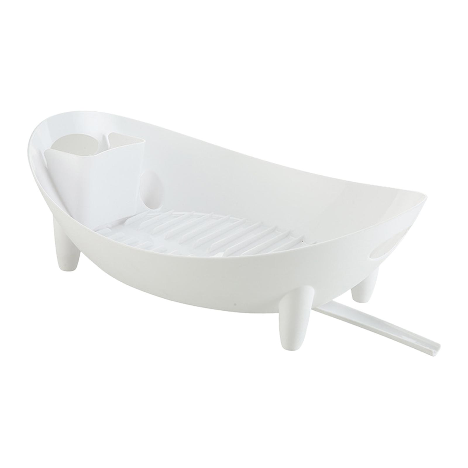 Bothyi - Escurridor De Platos Con Salida De Agua Soporte De Drenaje De Cocina Duradero Multiusos Blanco