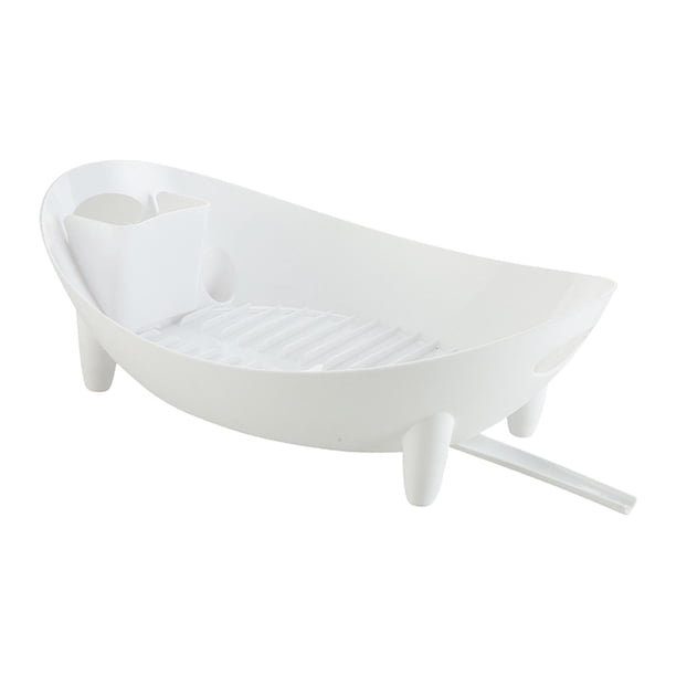 Escurridor De Platos Con Salida De Agua Soporte De Drenaje De Cocina Duradero Multiusos Blanco