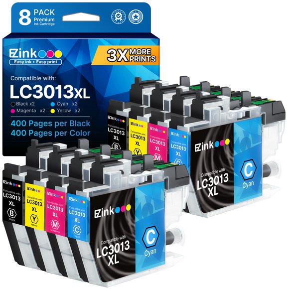Cartuchos de tinta E‑Z Ink LC3013 (negro/cian/magenta/amarillo) 8 unidades