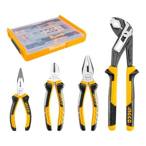 Set Alicates 4 Piezas + Caja Plastica 160-250Mm Ingco