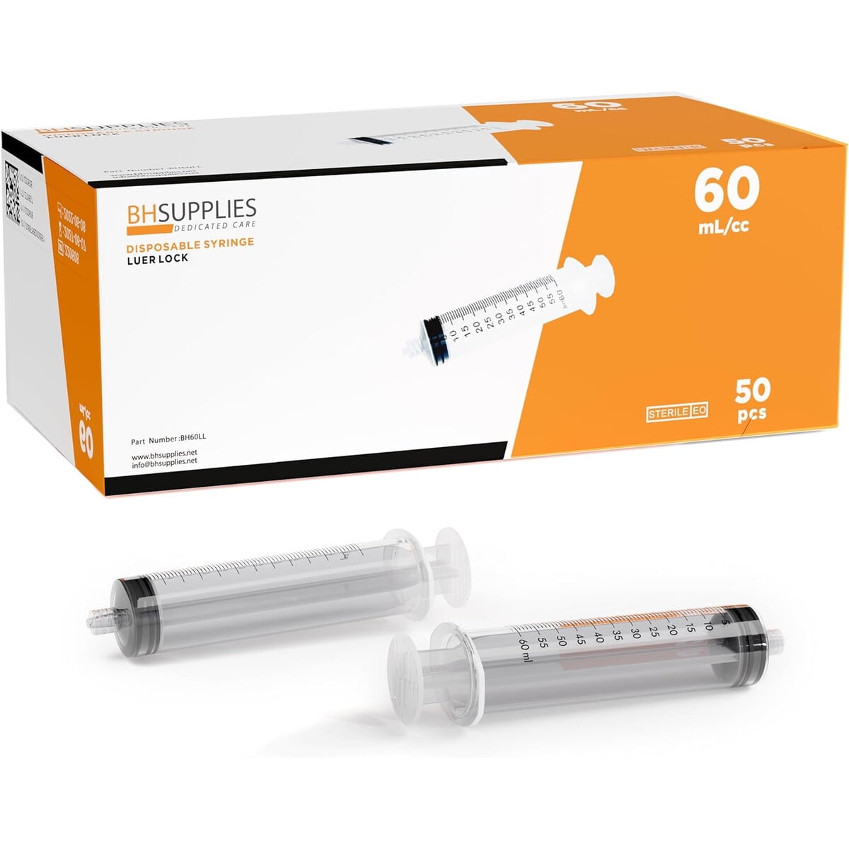 Jeringa Bh Supplies 60ml Luer Lock Estéril Caja 50un