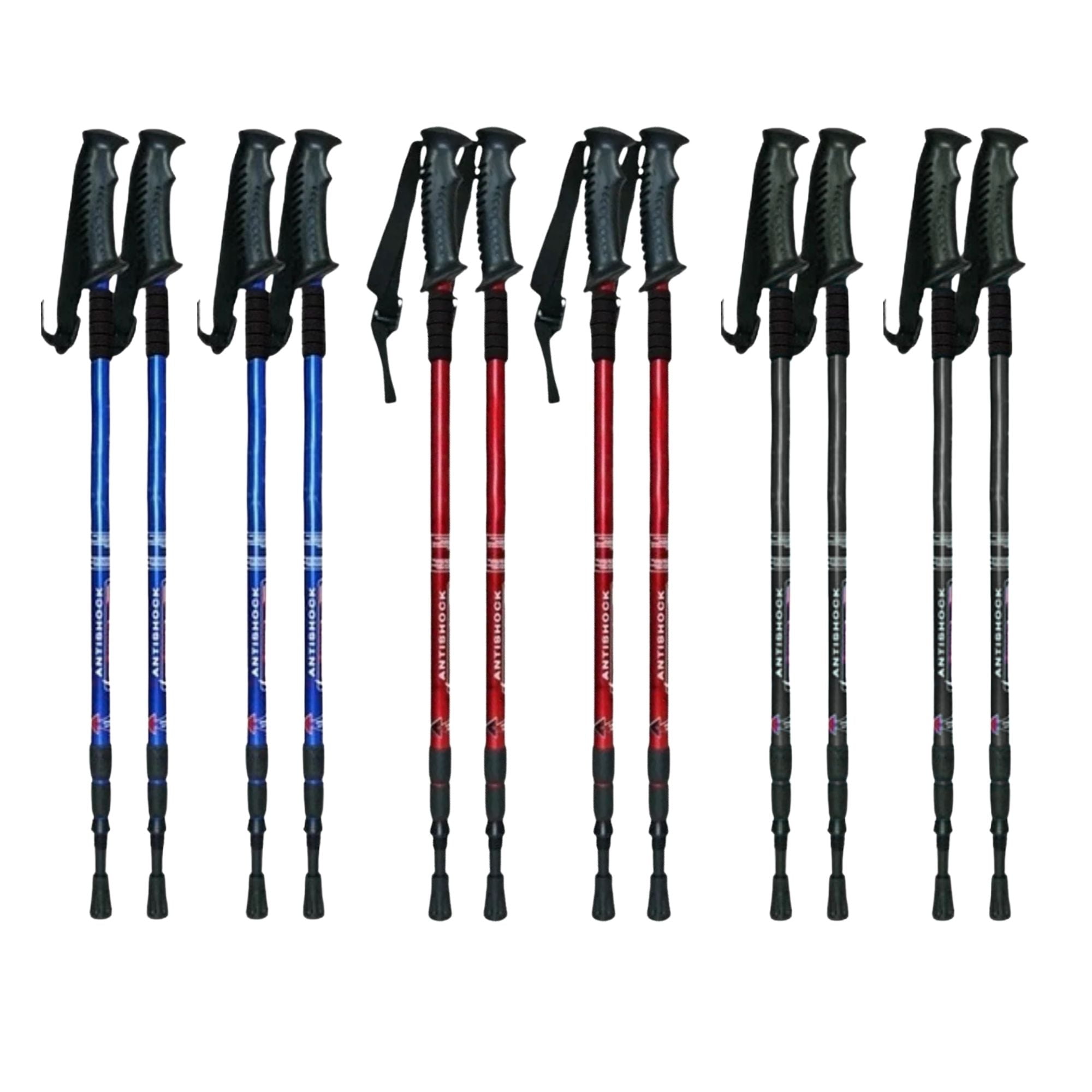 Importclick - Pack 4 Bastones Trekking Antishock Plegable Montaña