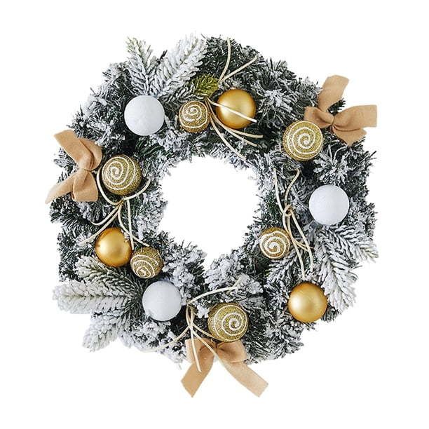 Corona navideña Corona navideña decorativa para puerta de entrada Decoración navideña para invierno Interior Exterior Ventana Porche Acción de Gracias 30 centímetros