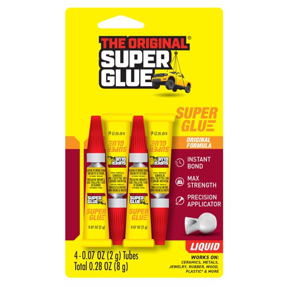 Super Glue - Pack de 4 tubos de 2 g (8 g total)
