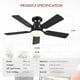thumbnail image 2 of Ventilador Techo Mpayel 46 Pulgadas LED Negro Control Remoto, 2 of 3