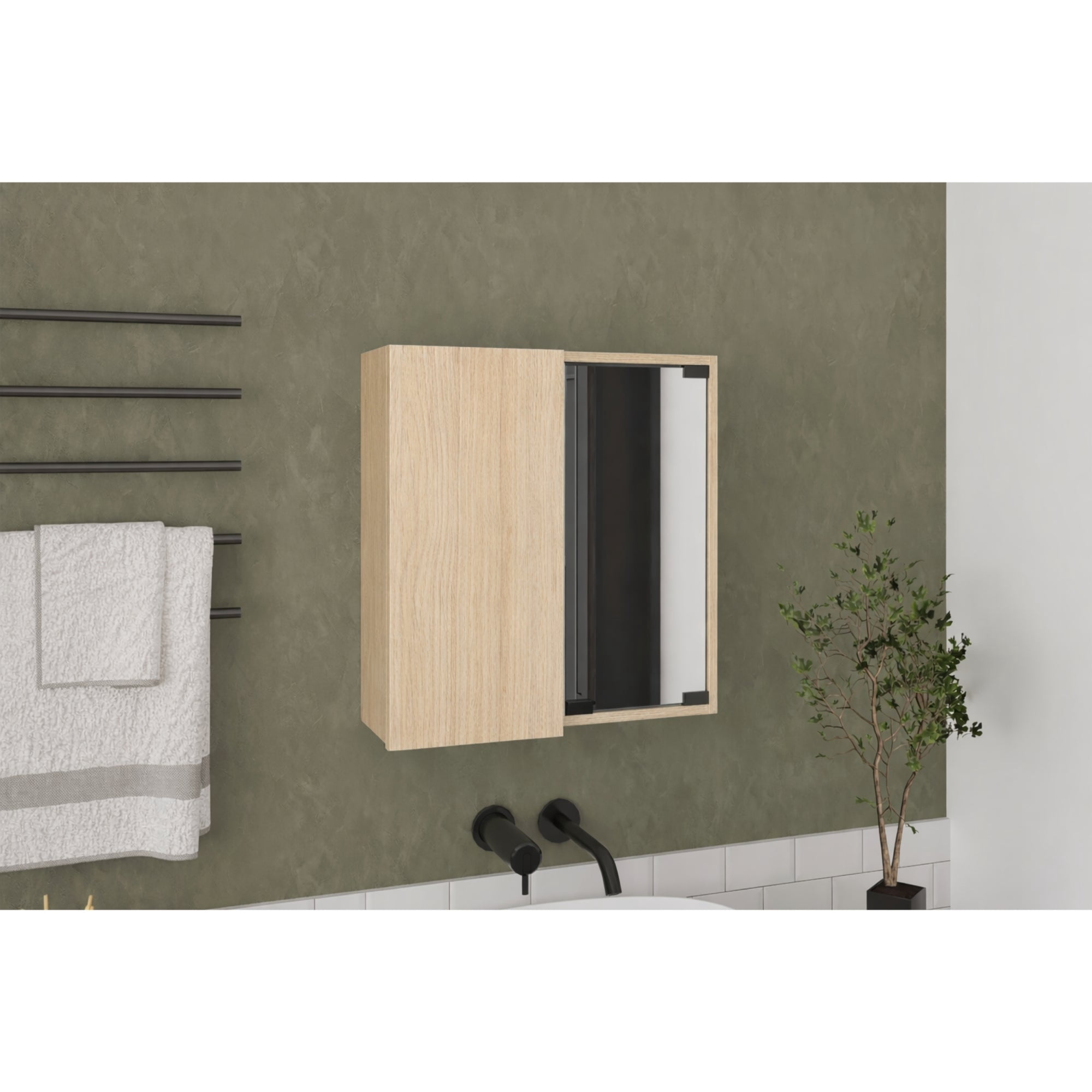 Tuhome - Botiquin Para Baño Miró 53.7x50x16.5 Cm Rovere Con Espejo