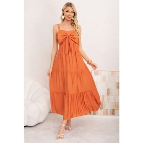 Likeshop - Maxi Vestido Mujer Largo Liso Tirantes Ajustables Eventos Fiesta 3361
