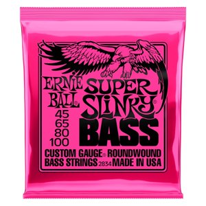 Ernie Ball 2834 Bass Super Slinky Set De 4 Cuerdas Bajo Eléctrico 45-100