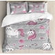 thumbnail image 1 of Indie Duvet Cover Set Group of Funky Monsters Society Different Expressions Abstract Groovy Doodle Style Decorative 3 Piece Bedding Set, 1 of 5